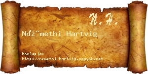 Némethi Hartvig névjegykártya